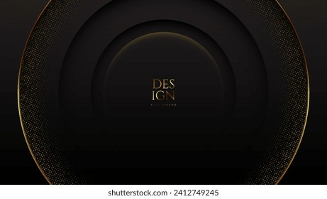 golden abstract metal circular background with glitter