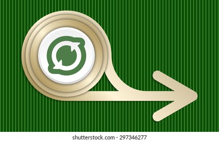 Golden abstract object and arrows