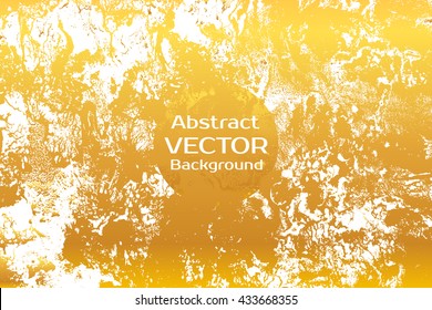 Golden abstract painted marble illustration. Watercolor spot background. Brush splash vector art. Vector with paper marbling textures. White and gold colors.