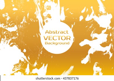 Golden abstract painted marble illustration. Watercolor spot background. Brush splash vector art. Vector with paper marbling textures. Black and gold colors.