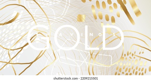 Golden abstract pattern. Luxurious golden linear ornament. Premium design for wallpapers, silk fabrics and decorations. Vector illustration.