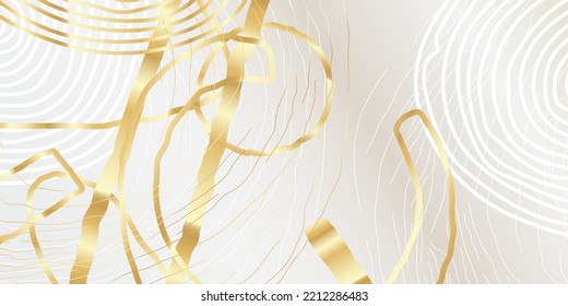 Golden abstract pattern. Luxurious golden linear ornament. Premium design for wallpapers, silk fabrics and decorations. Vector illustration.