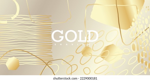 Golden abstract pattern. Luxurious golden linear ornament. Premium design for wallpapers, silk fabrics and decorations. Vector illustration.