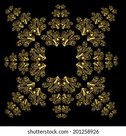 Golden abstract pattern on black background vector