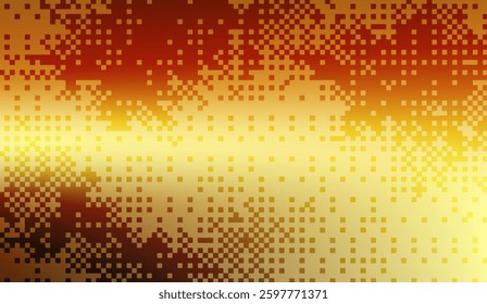Golden abstract pixelated gradient background representing warmth and technological aesthetic, a visually intriguing canvas for digital art or modern design projects