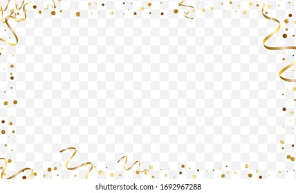 Golden Abstract Polka Illustration. Glow Circle Background. Yellow Glitter Wedding Design. Shiny Confetti Template. Gradient Transparent Pattern.