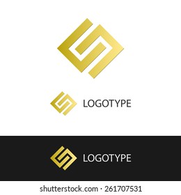 Golden abstract shape logo