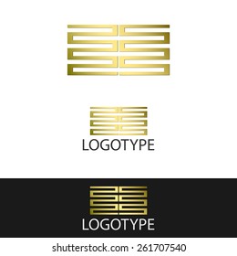 Golden abstract shape logo
