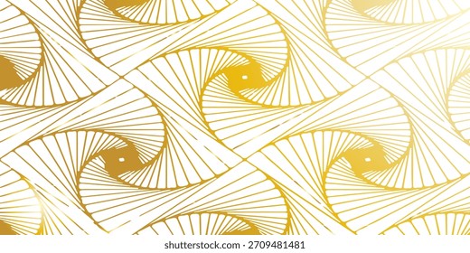 goldener abstrakter spiralförmiger Hintergrund mit nahtlosen Wirbeln und warmen gelben Tönen.Vektorgrafik eps10