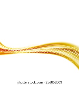 Golden abstract swoosh speed modern wave background. Vector illustration