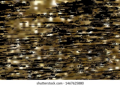 Golden abstract texture on a black background. Vector illustration.