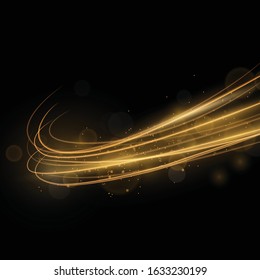 golden abstract transparent light circle effect background, abstract glowing rings