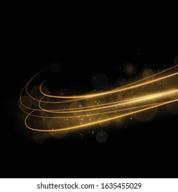 golden abstract transparent light circle effect background, abstract glowing rings