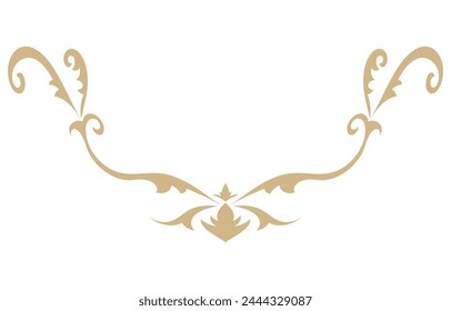 Golden abstract vintage curves for border lines Graphic elements