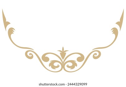 Golden abstract vintage curves for border lines Graphic elements