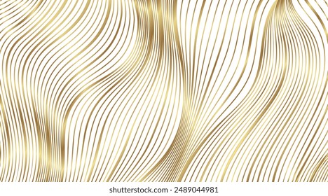Fondo de arte de patrón de línea de onda Abstractas dorada