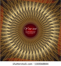Golden abstract waves background with Place for text. Congratulations card. Vector illustration