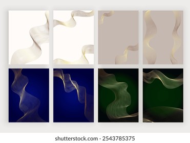 Goldene abstrakte gewellte Linien deckt. Moderne Design-Hintergründe für Poster, Karten, Banner, Einladung 