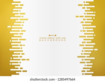 Golden abstraction of stripe line with white space background. illustration vector eps10