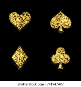 Golden Ace Playing Card signs. Poker game