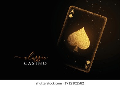 golden ace of spades made with particles background