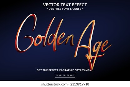 Golden age 3D editable text effect template