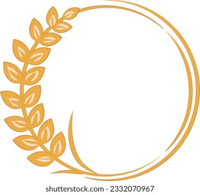 Golden Agriculture Wheat Ears Frame Illustration Graphic Element Art Card