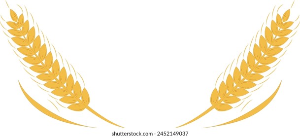 Golden Agriculture Wheat Ears Frame Illustration Graphic Element Art Card