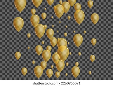 Vector transparente de fondo de aire dorado. Marco de circo de globo. Juguete De La Esfera De Oro. Pancarta de Baloon Shine.