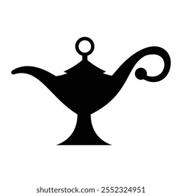 Golden Aladdin Magic Lamp with Mystical Glow
