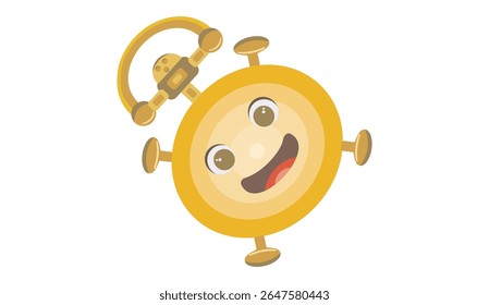 golden alarm clock vector illustration
