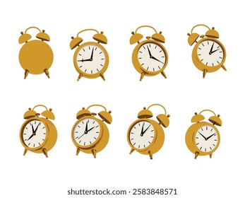 Golden Alarm Clocks illustration art