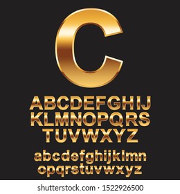 Golden Alphabet Collection Realistic Gold Text Stock Vector (Royalty ...