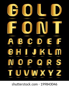 Golden alphabet set.