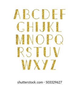 Golden alphabet. Vector set. EPS 8.