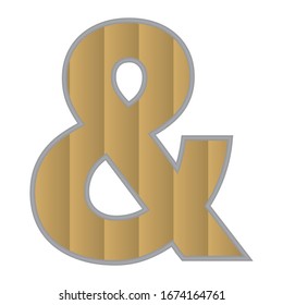 The Golden Ampersand Mark Vector Illustration. Ampersand Sign. Ampersand Symbol Isolated On White Background