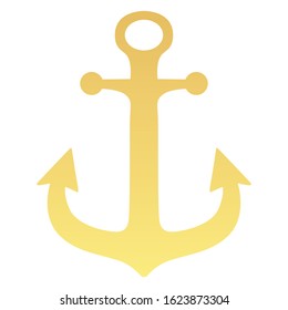 Golden Anchor / Vector silhouette
