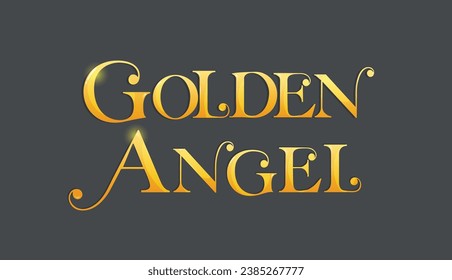 golden angel design text gold banner vector shape