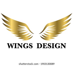 Golden animal wing logo design vector illustration suitable for branding or symbol.	
