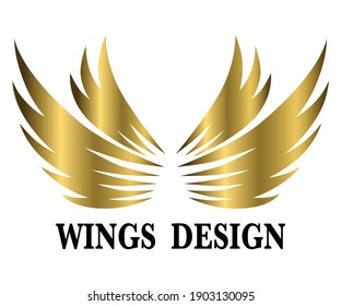 Golden animal wing logo design vector illustration suitable for branding or symbol.	
