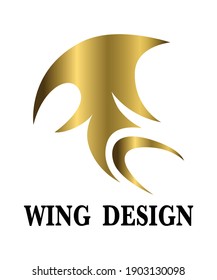 Golden animal wing logo design vector illustration suitable for branding or symbol.