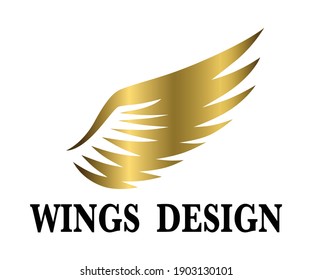 Golden animal wing logo design vector illustration suitable for branding or symbol.	
