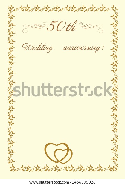 Golden Anniversary Card Greetings Writing Text Stock Vector (Royalty ...