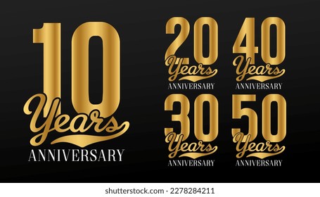 Golden anniversary designs collection vector.