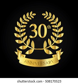 golden anniversary logo, first celebration with ribbon