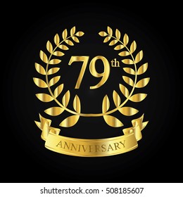 golden anniversary logo, first celebration with ribbon