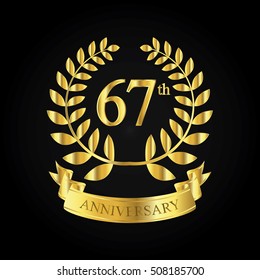 golden anniversary logo, first celebration with ribbon