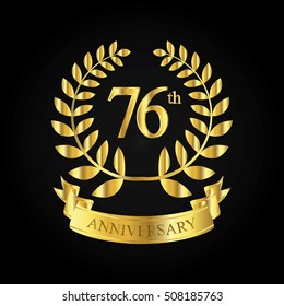 golden anniversary logo, first celebration with ribbon