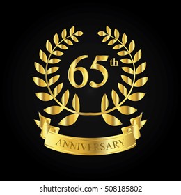 golden anniversary logo, first celebration with ribbon