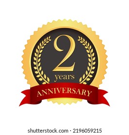 Golden Anniversary Medal Icon 2nd Anniversary Stock Vector (Royalty ...